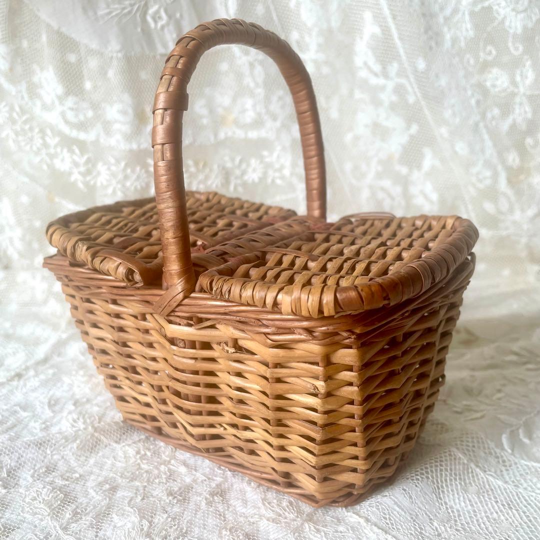 mois★2点おまとめ スクエアドールパニエ　フランスアンティーク&布花