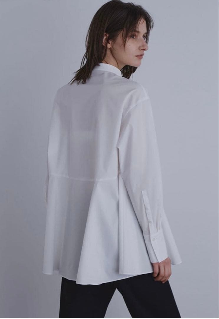 ルフィルLE PHIL SOLOTEXペプラムブラウスFサイズホワイト白シャツ