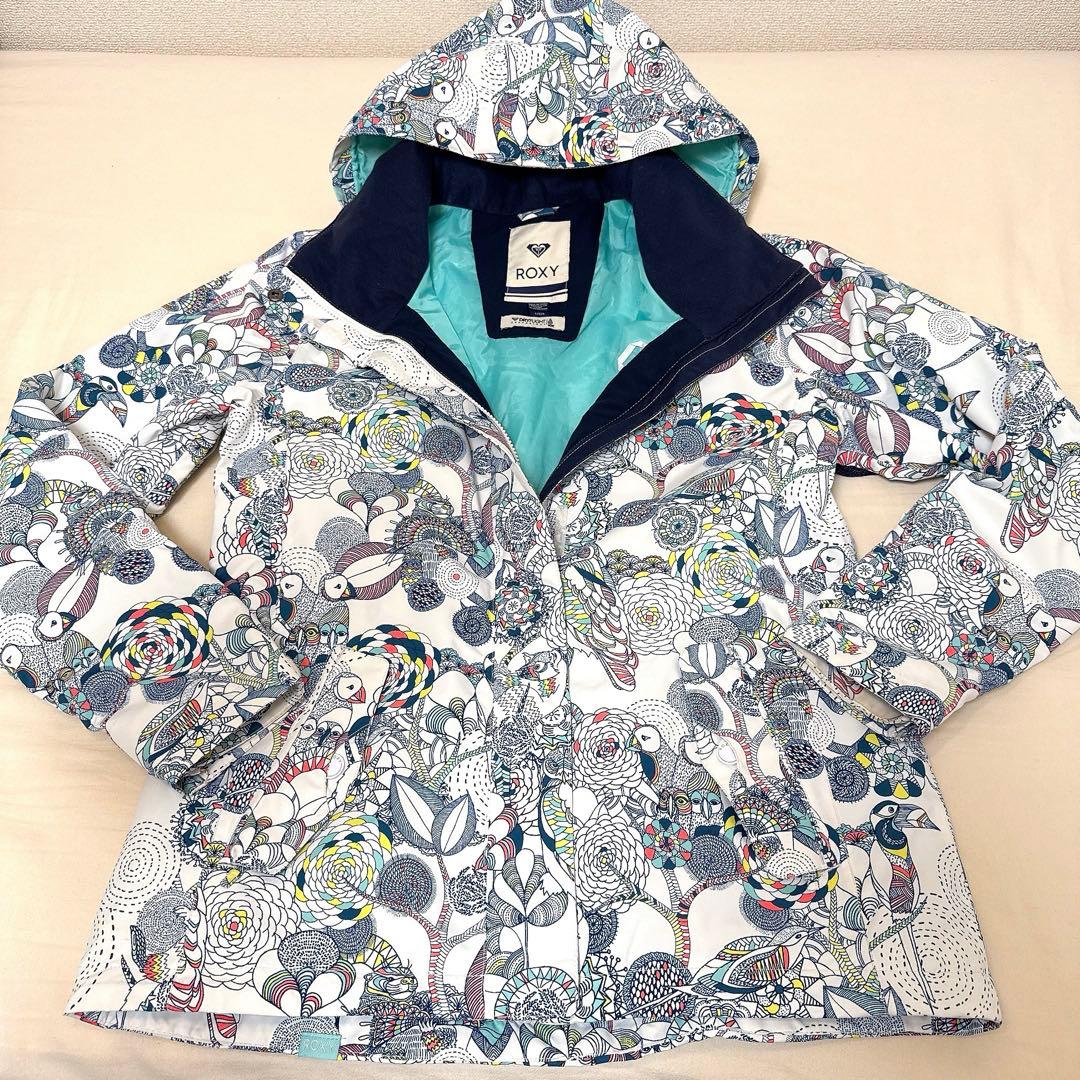 ROXY スノーボードジャケット 花柄 鳥柄 Lサイズ