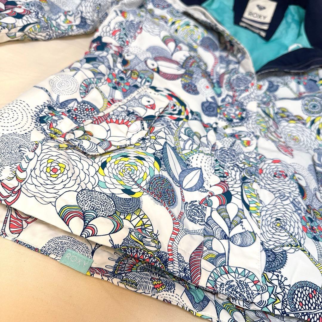 ROXY スノーボードジャケット 花柄 鳥柄 Lサイズ