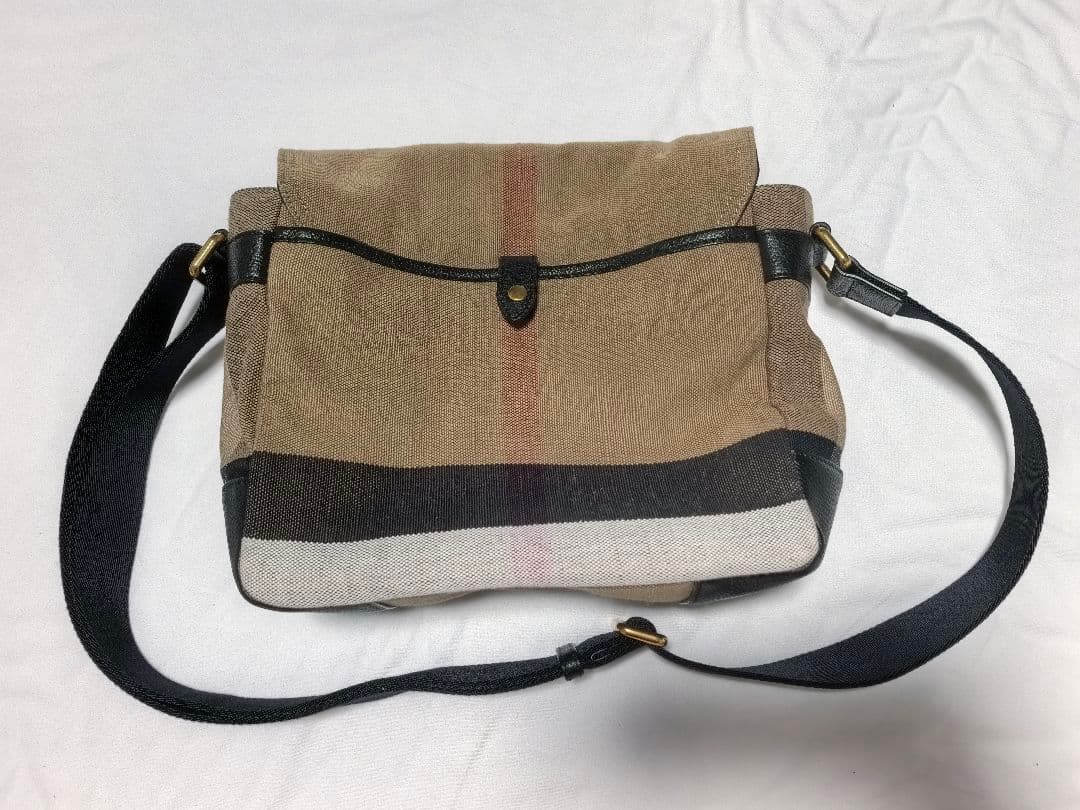 Burberry チェック柄 ショルダーバッグ キャンバス