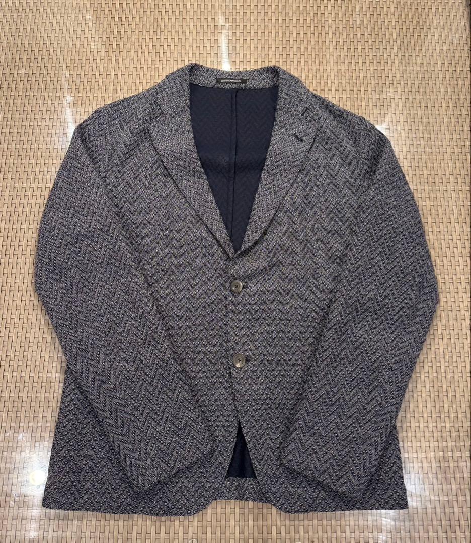 エンポリオアルマーニ　テーラードジャケット　54 ヘリンボーン柄