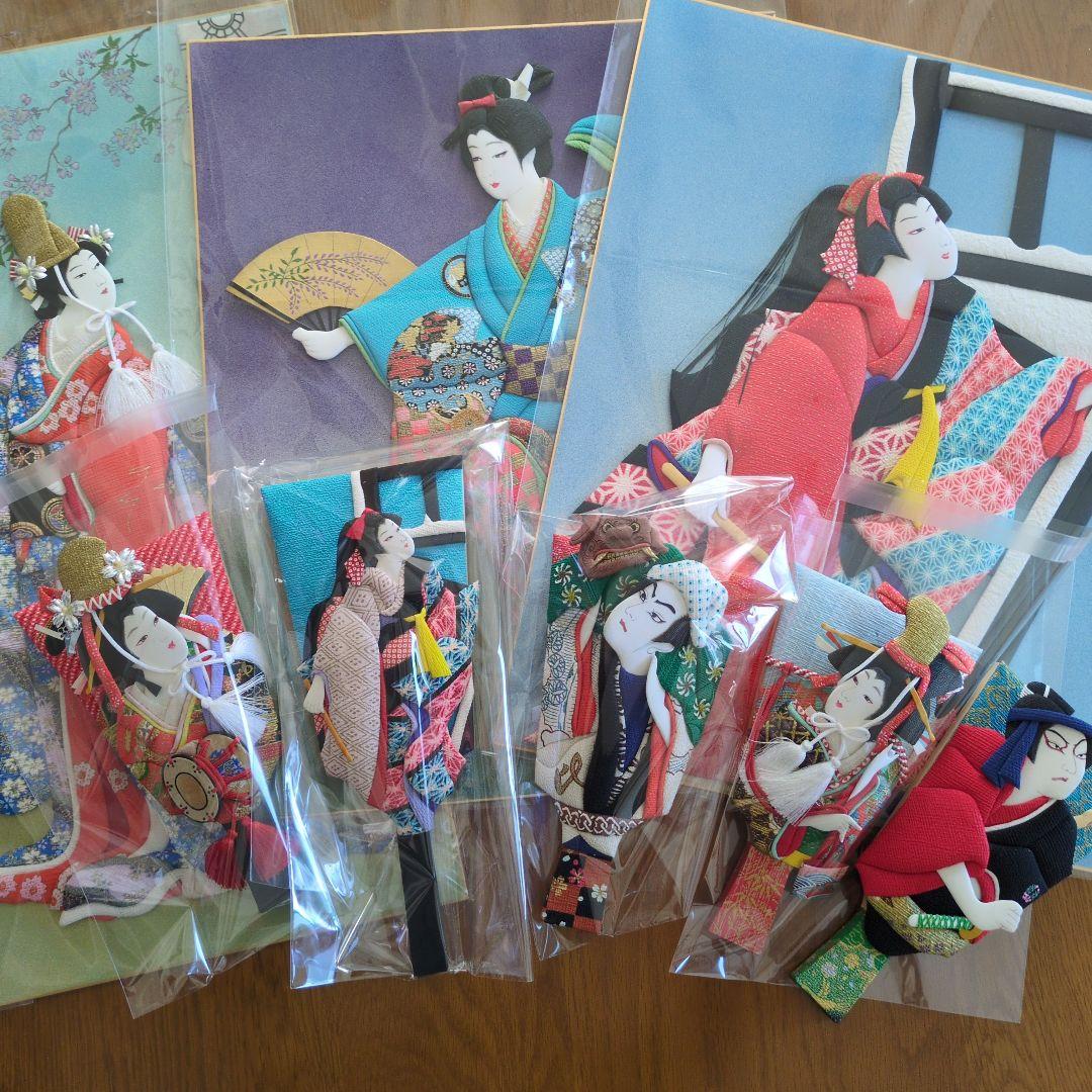 むくたん　ハンドメイド和紙押し絵、ミニ羽子板（8点）