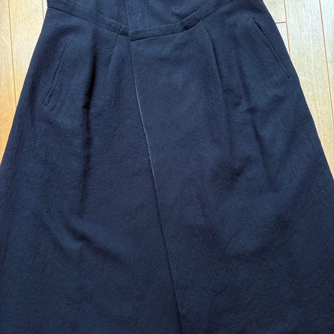 ワイズ／ロングワンピース／ジャンパースカート／ウール／ネイビー／ヨウジヤマモト