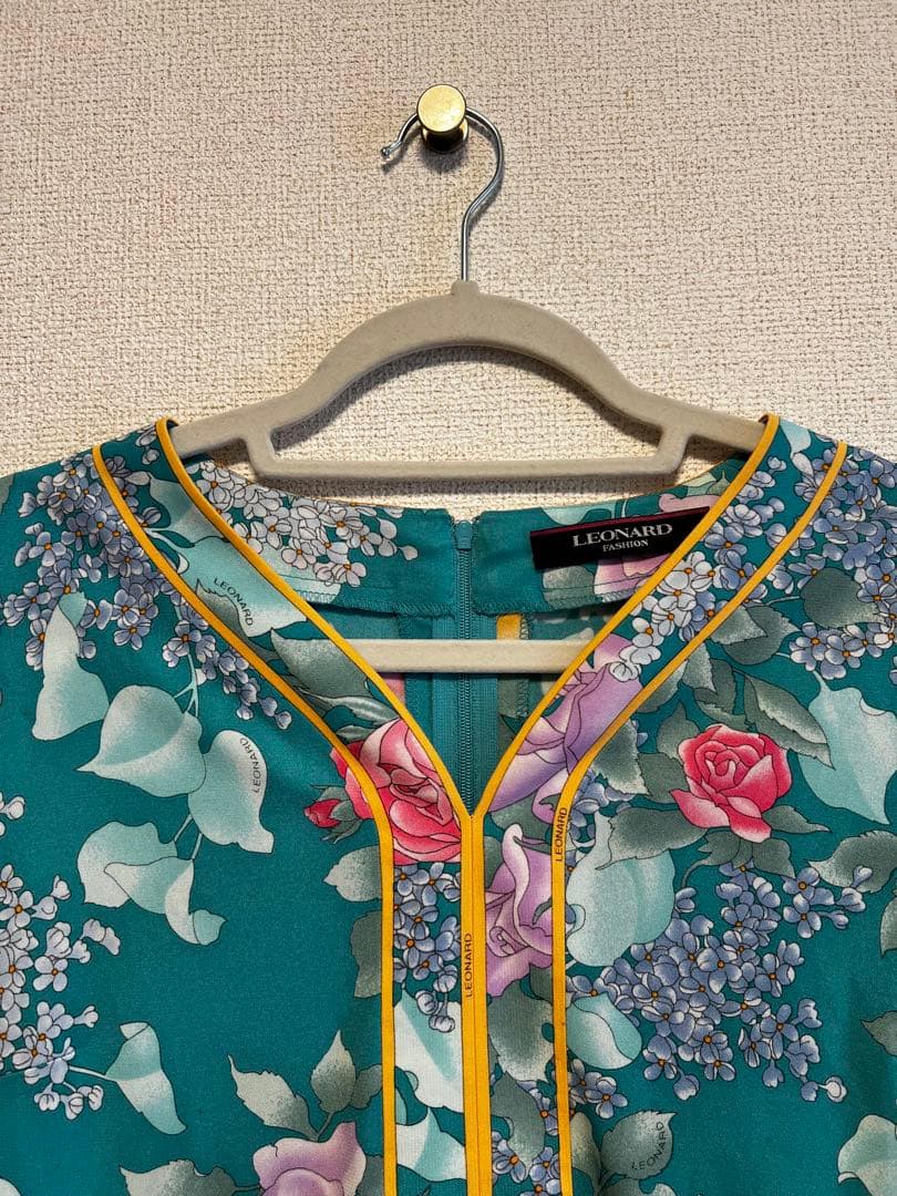 LEONARD ターコイズ フラワープリント チュニック