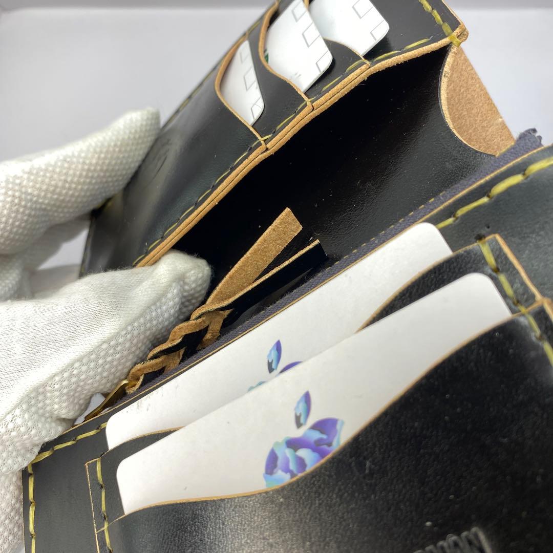 折らずお札収納 真鍮 丘染めブラックの無骨トラッカーウォレット T-MTW729