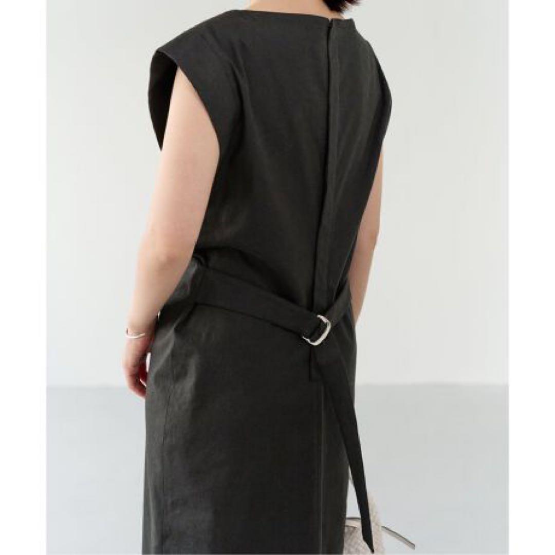 イエナ ストレッチリネンワンピース ブラック