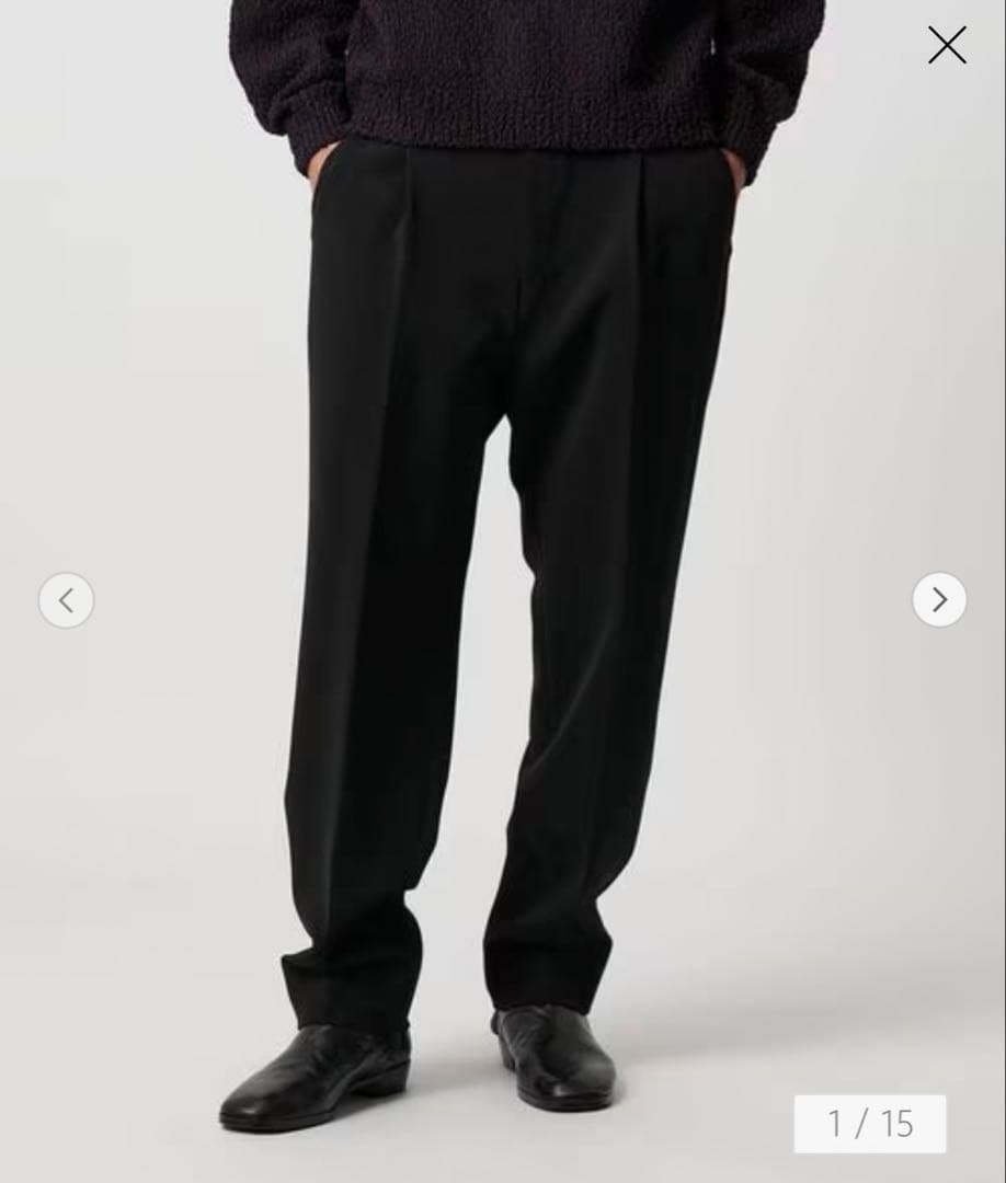 H BEAUTY&YOUTH ＜H＞ダブルクロスAMF1プリーツテーパードパンツ