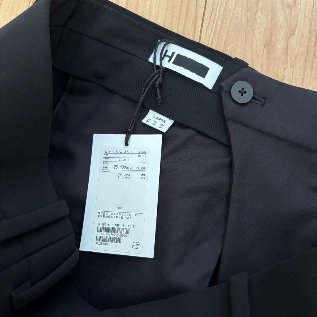 H BEAUTY&YOUTH ＜H＞ダブルクロスAMF1プリーツテーパードパンツ