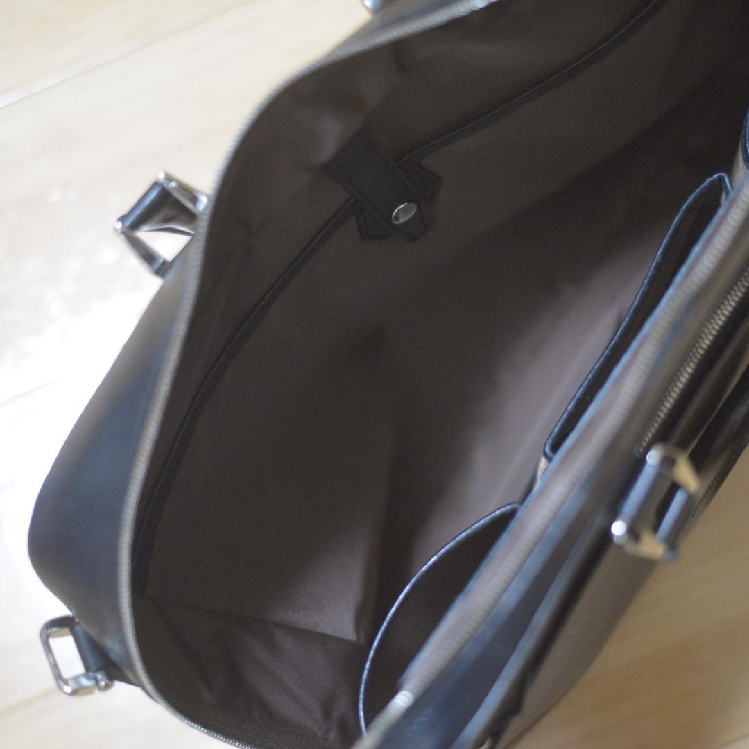 【中古】万双／双鞣和地シングルブリーフケース／ブラック