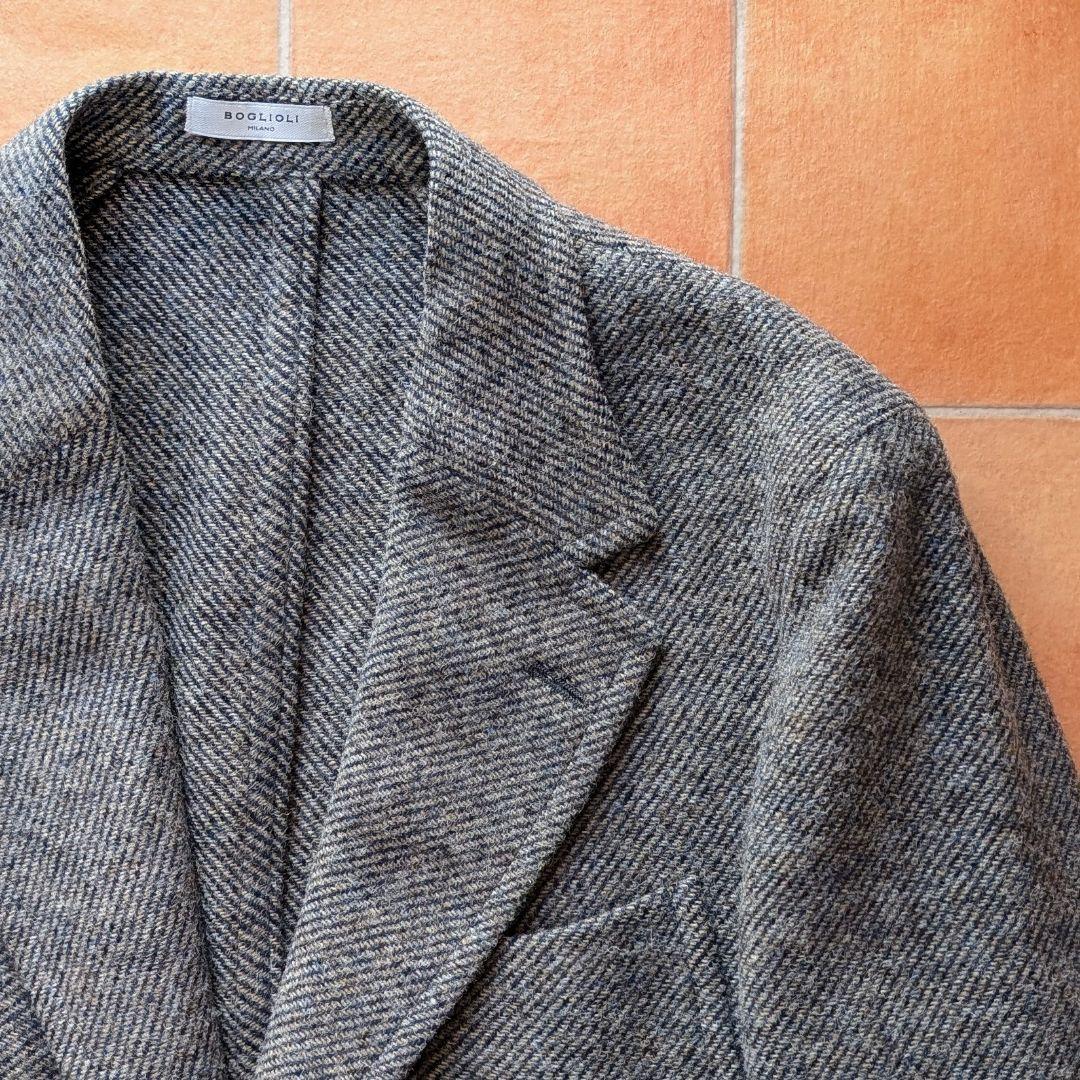 【近年モデル】BOGLIOLI ジャケット ソフトツイード グレー フランネル