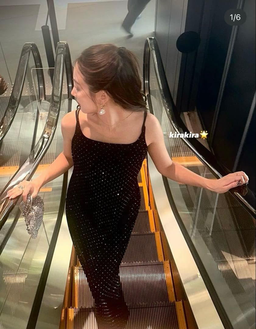 り*さ様 ANDRESD curved square velour dress