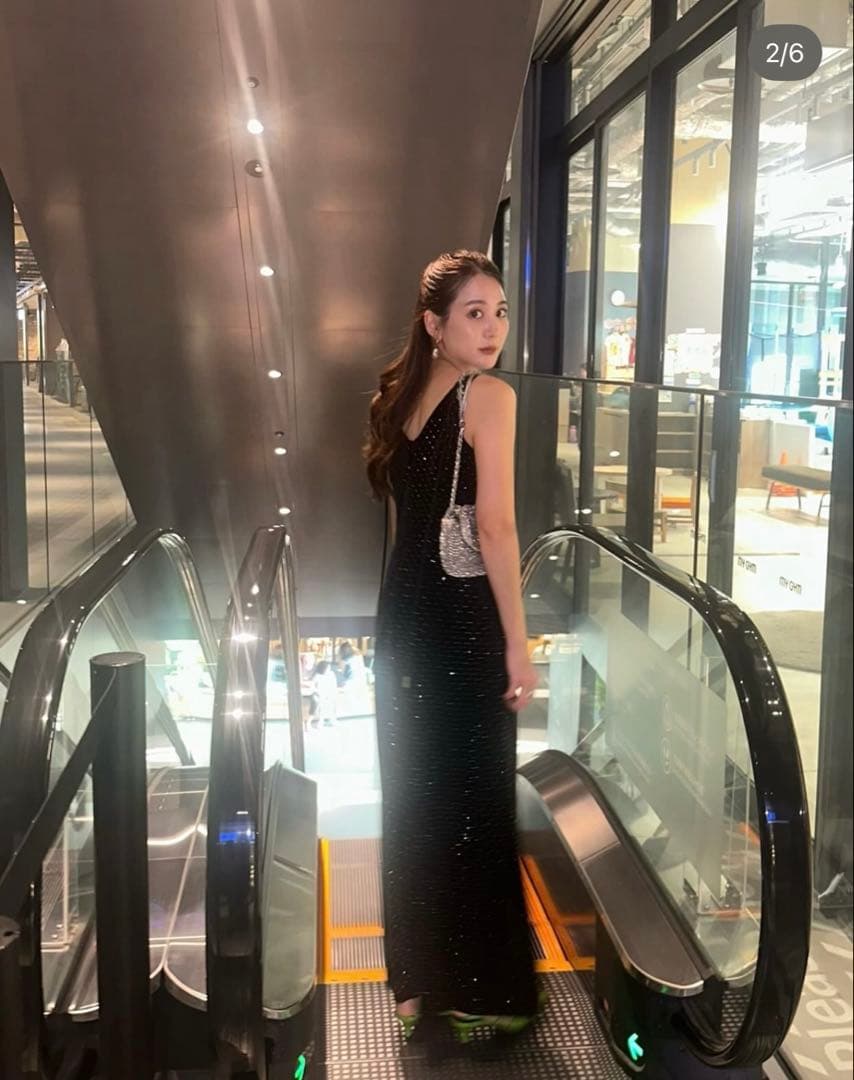 り*さ様 ANDRESD curved square velour dress