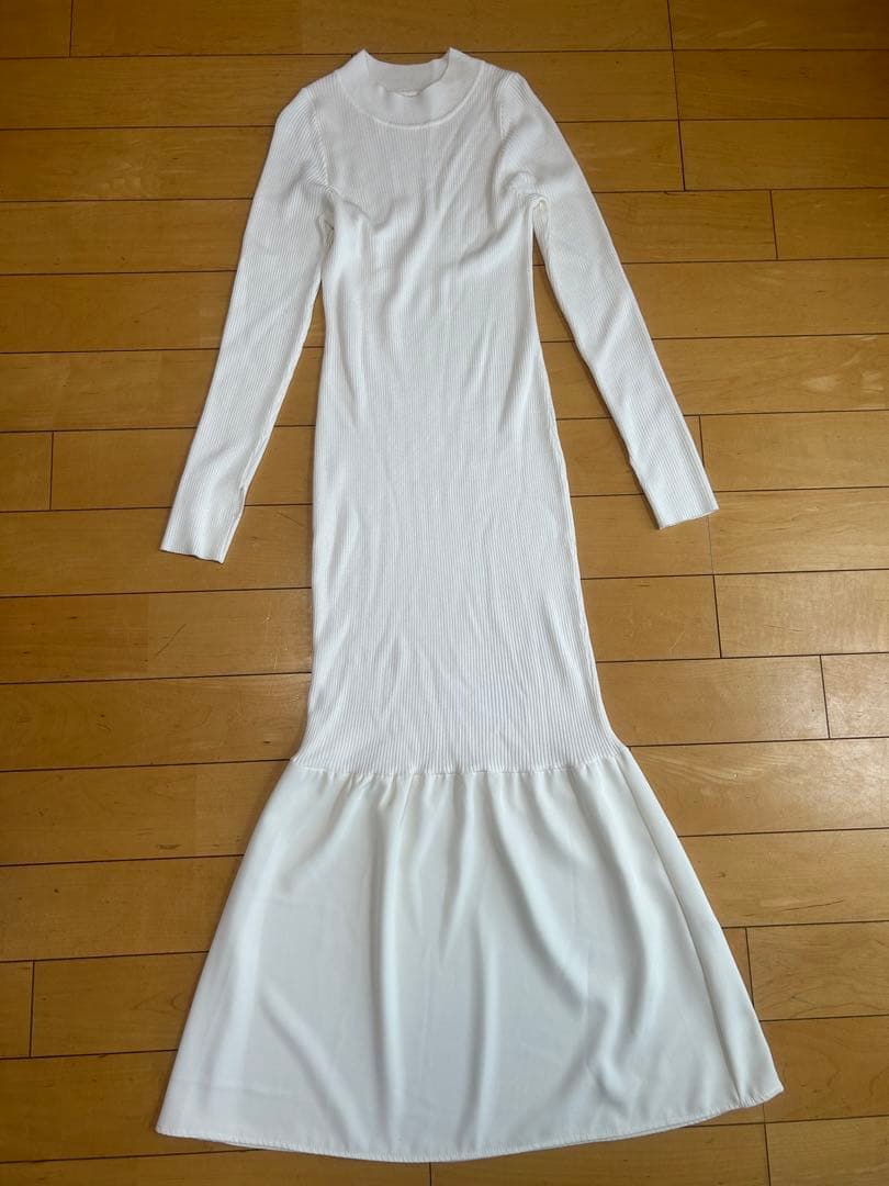 【美品】maison celon rib knit docking dress