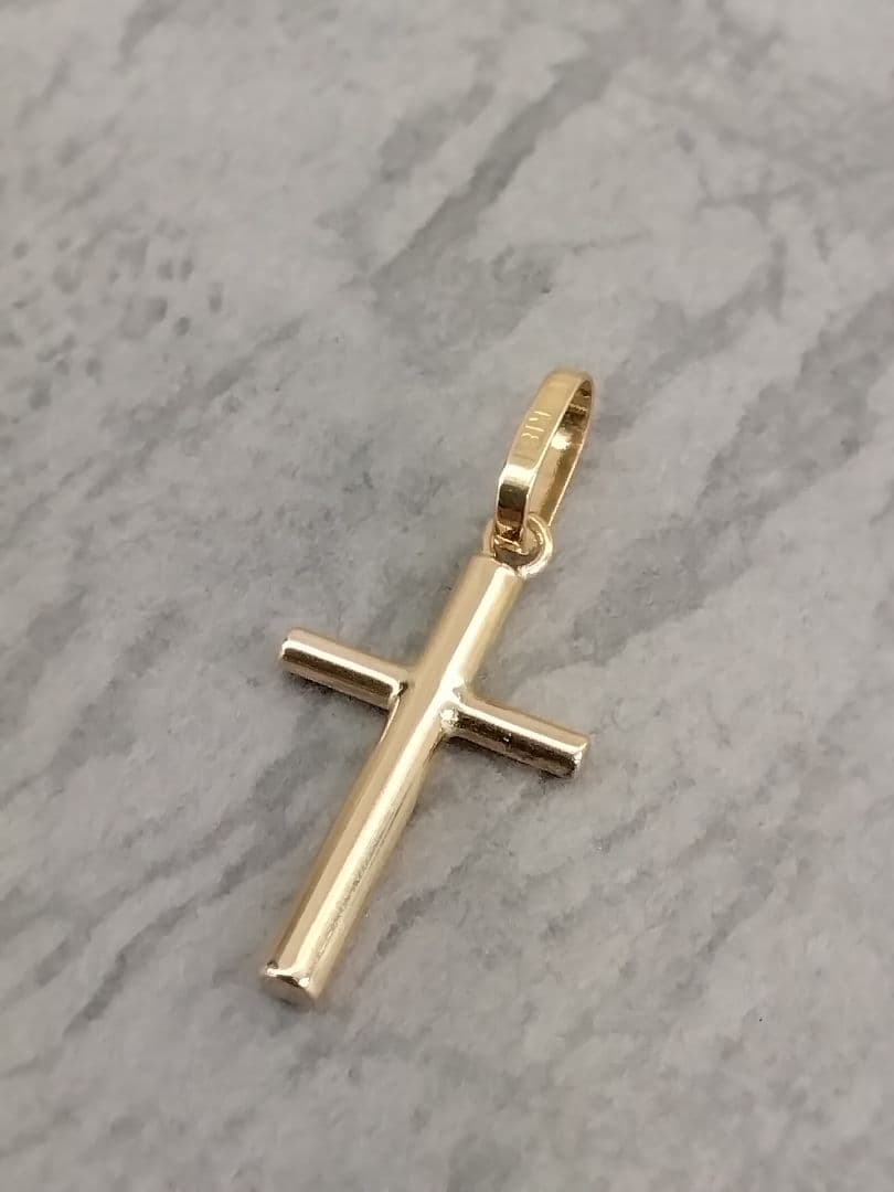 K18YG十字架ペンダントトップ　　中古品