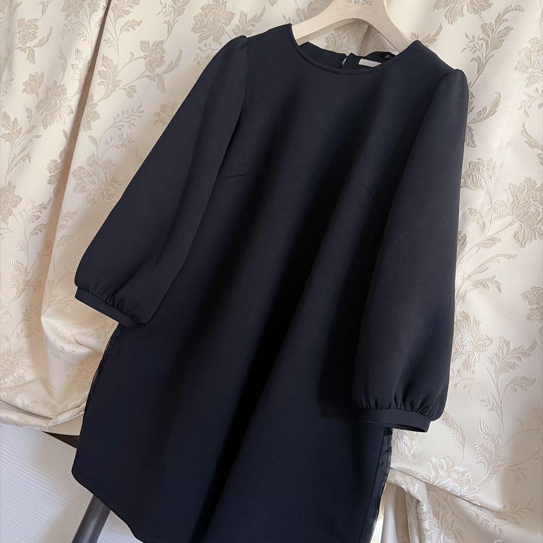 美品 大きいサイズ ローズティアラ オーガンジー チュニックワンピース