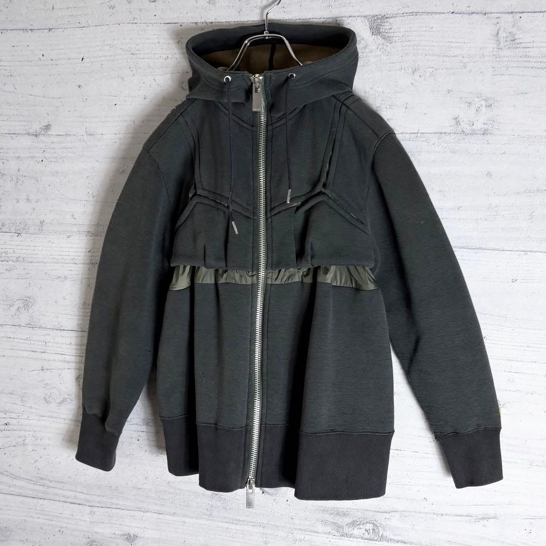 sacai スポンジスウェット パーカー ダブルジップ 1