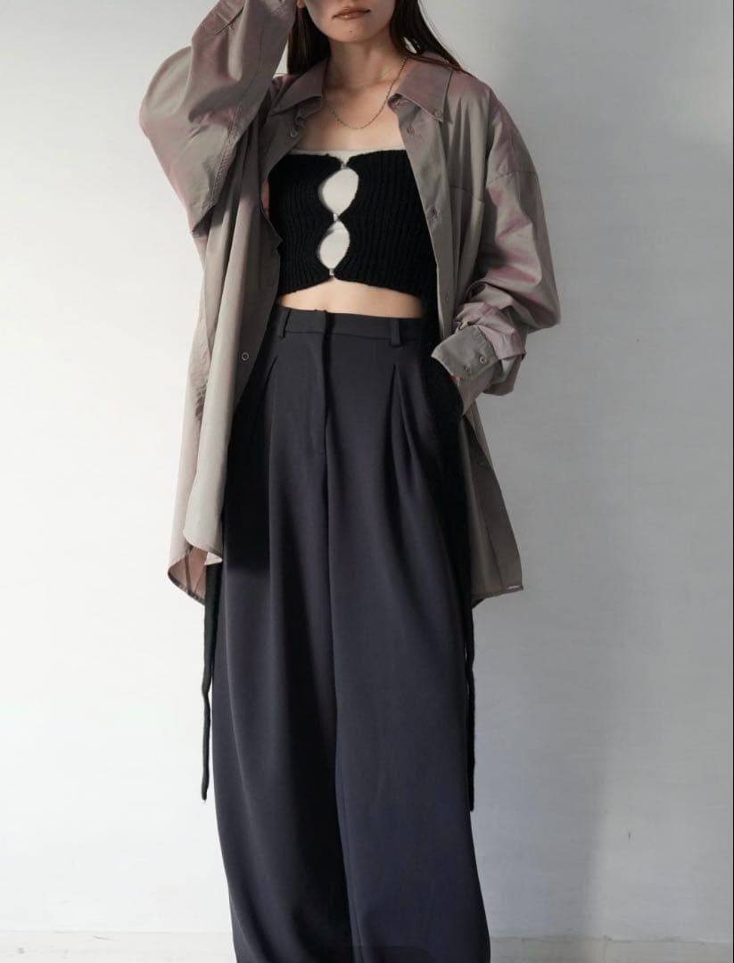 キューイ quui string knit bustier Black ビスチェ