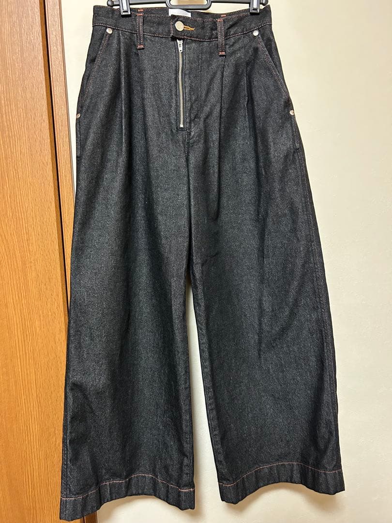 camphorwood × wrangler フロントジップワイドバギーデニム