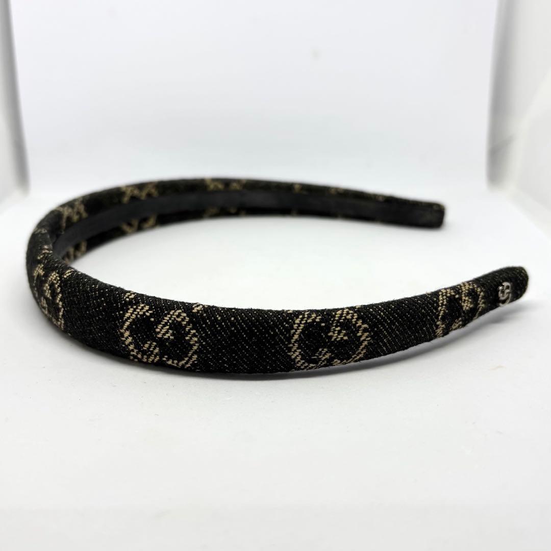 【グッチ】GUCCI カチューシャ GG デニム ヘアバンド ヘアアクセサリー