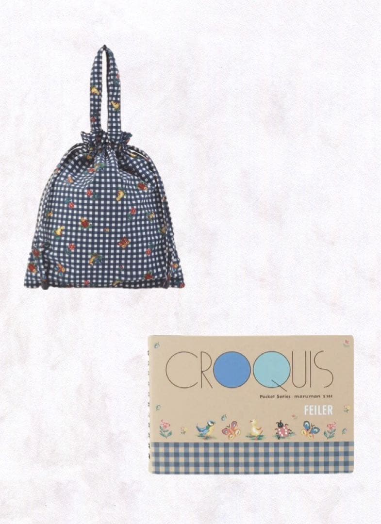 学校フェイラー フェイラー feiler 手付き巾着・ポケットクロッキー1冊