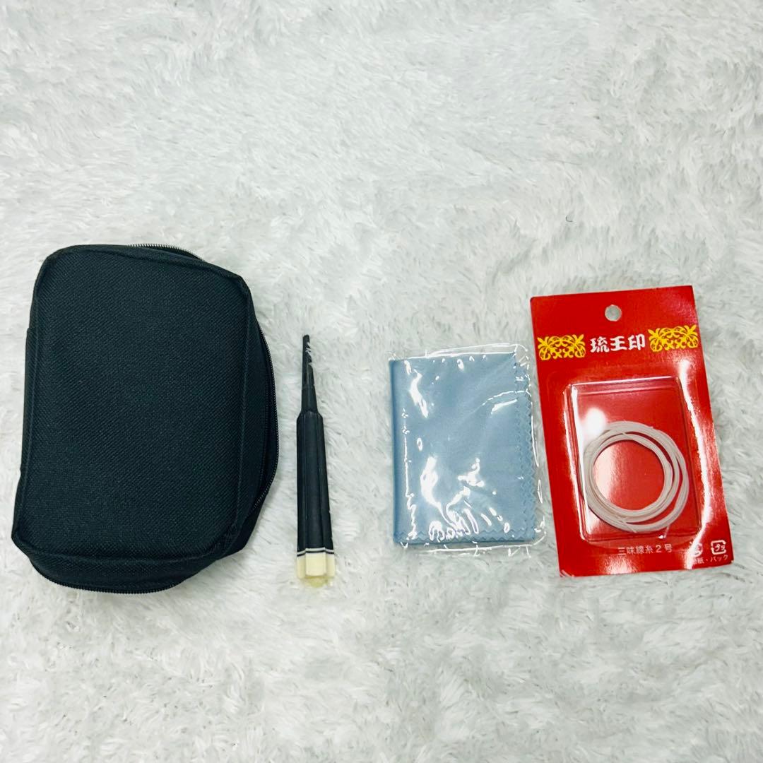 【美品】沖縄三線　蛇柄　人工皮仕様　三味線タイプ　リュックケース付き