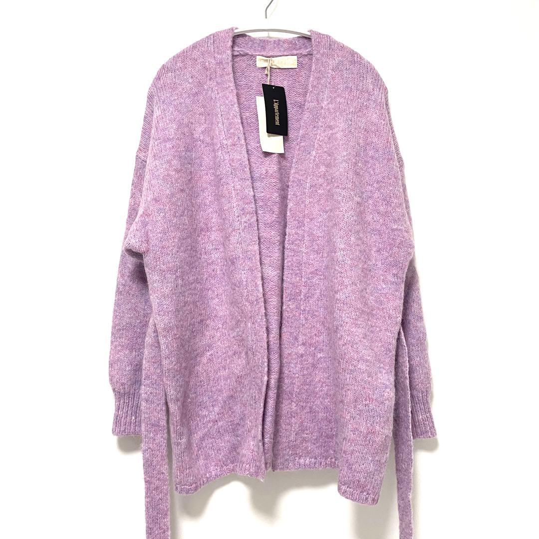 タグ付 22AW アパルトモン別注アールジュビリー モヘヤ混カーディガン　ピンク