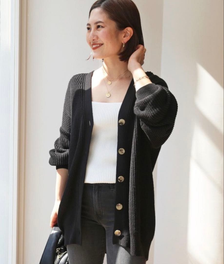 ドゥーズィエムクラス　エブリデイアイライク　シルク　コットンカーディガンＶネック