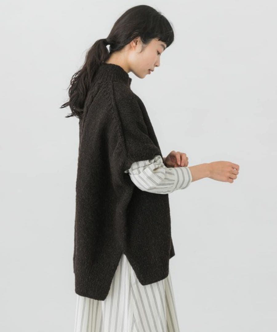 かぐれ 【22AW】ペルーワイドニットベス COFFEE kagure