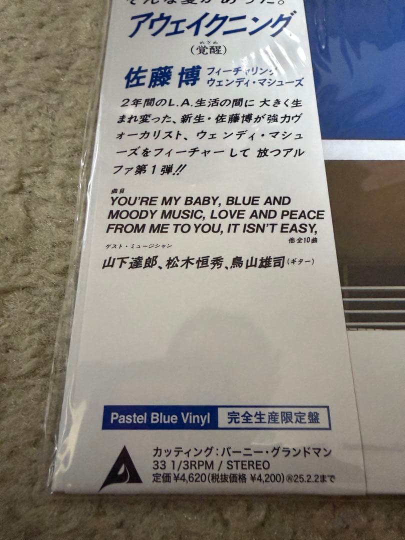 新品未使用!!! 佐藤博 / アウェイクニング アナログLPレコード