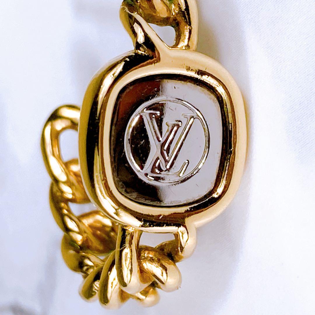 LOUIS VUITTON ルイヴィトン ピアス ゴールド シルバー LVロゴ