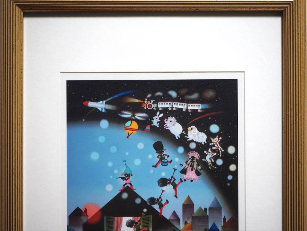 真作■藤城清治 版画 おもちゃのチャチャチャ■絵画 レフグラフ 日本の愛唱歌