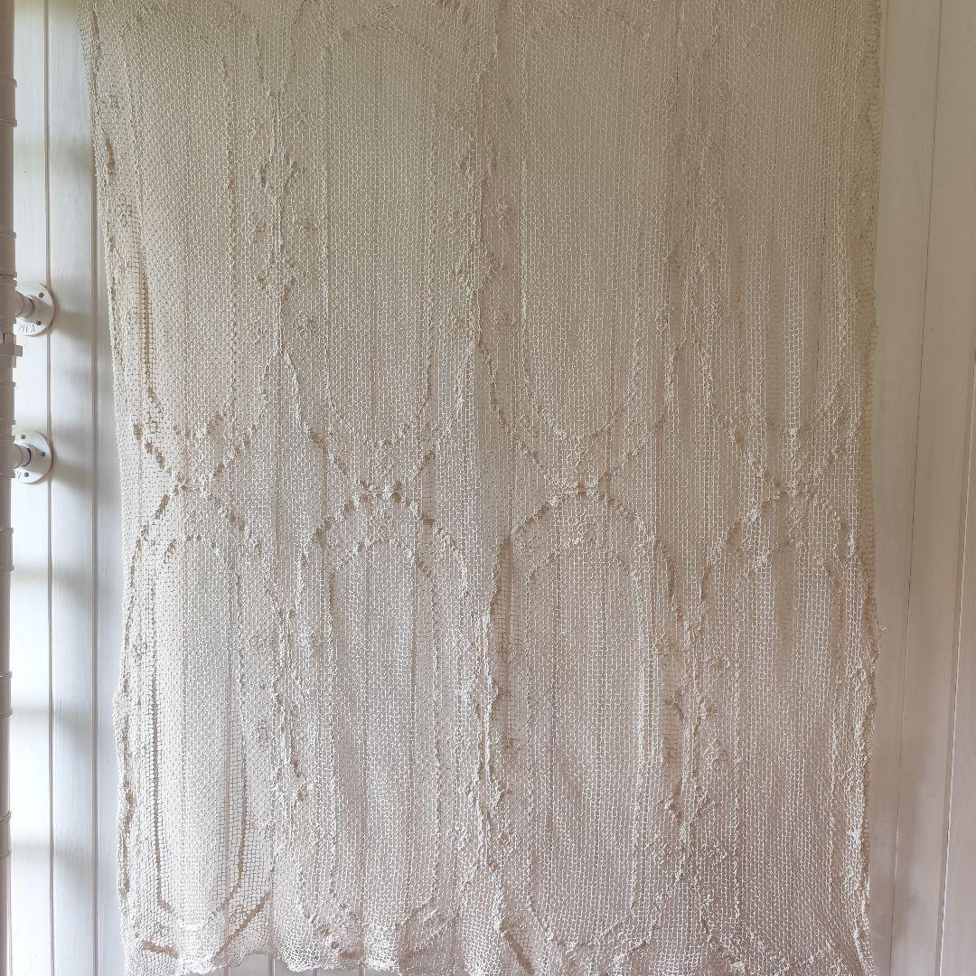 ハンドワークコットンフィレレース　生成り