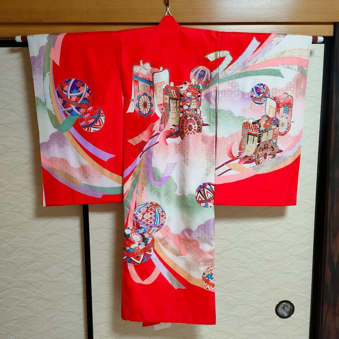 美品 お宮参り 産着 女の子 七五三3歳 一つ身