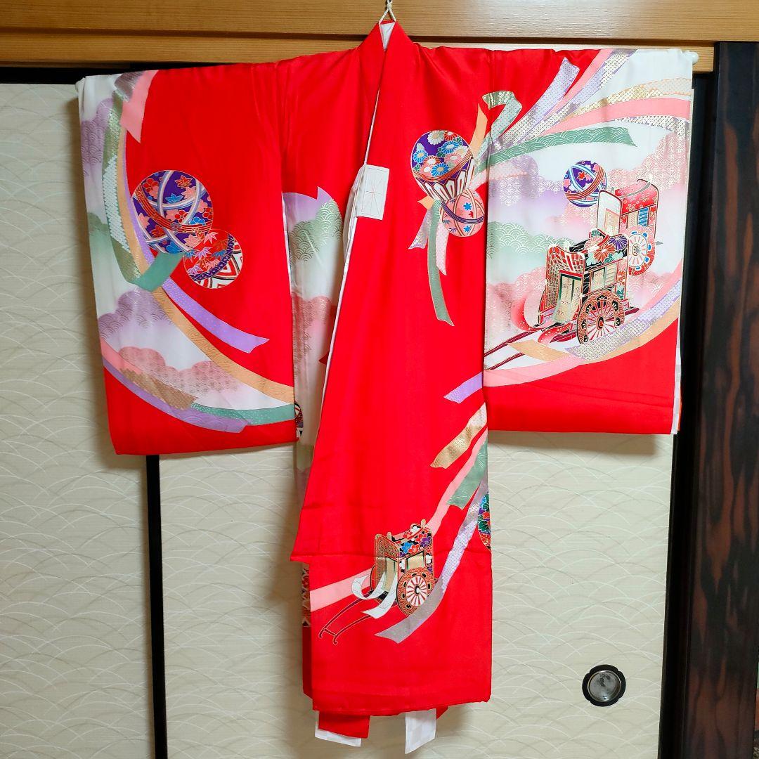 美品 お宮参り 産着 女の子 七五三3歳 一つ身