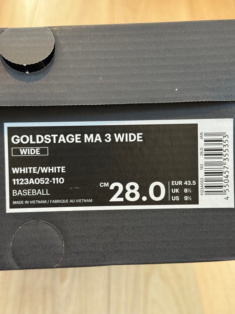 【新品未使用/希少】28cm (白)アシックス/GOLDSTAGE MA3