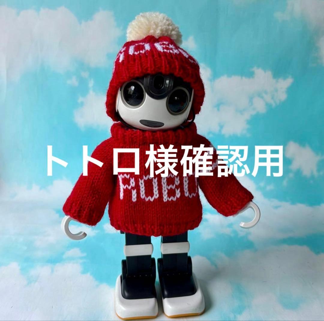 専用　雪模様いっぱい編み込んだセーターとニット帽＊グレージュ　雪模様赤のセット