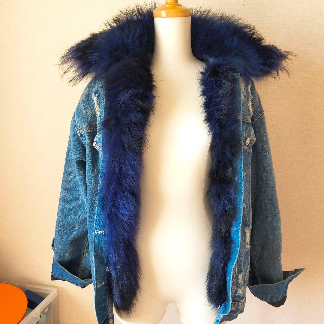 I love DIY ファー付き デニムジャケット Gジャン M 3way