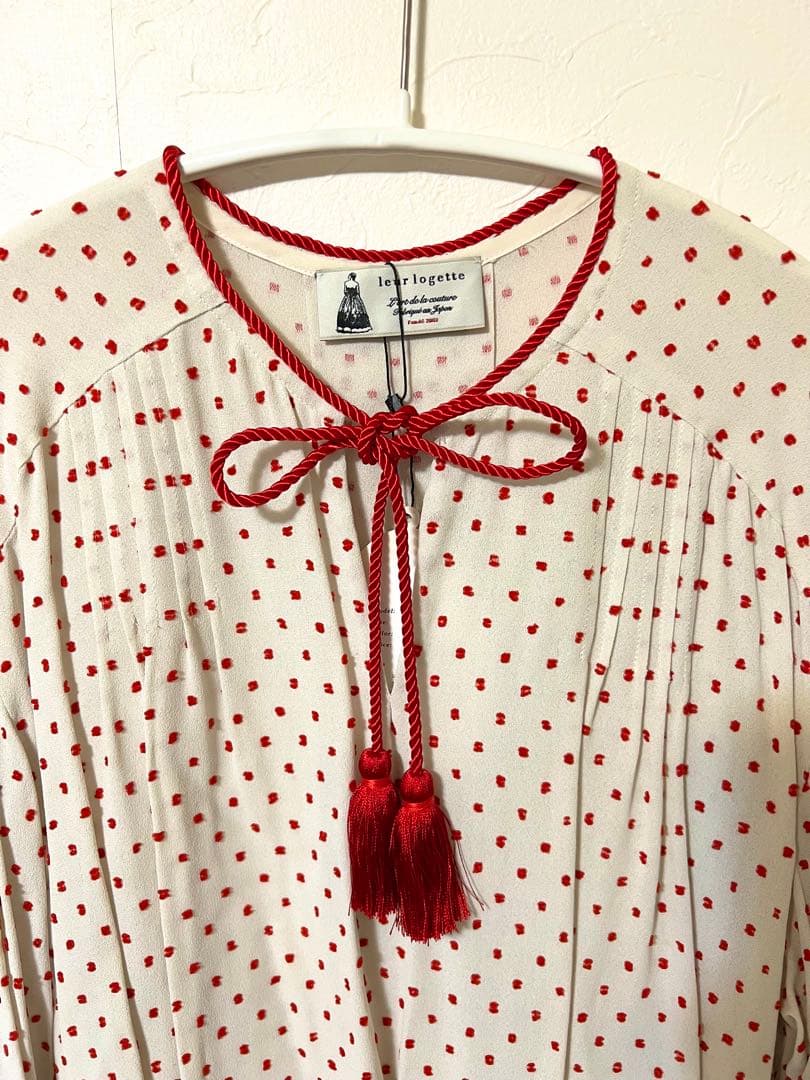 新品 leur logette ドットジャガードブラウス