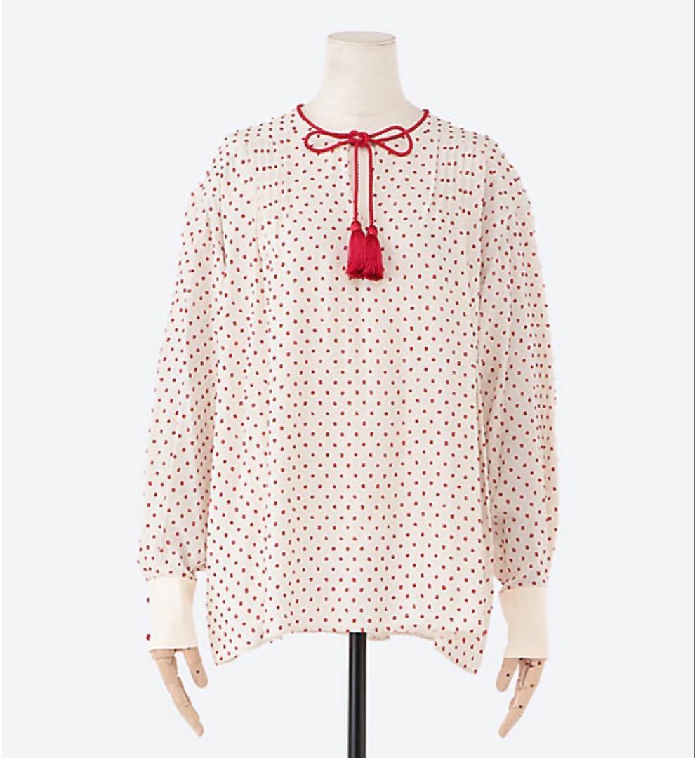 新品 leur logette ドットジャガードブラウス