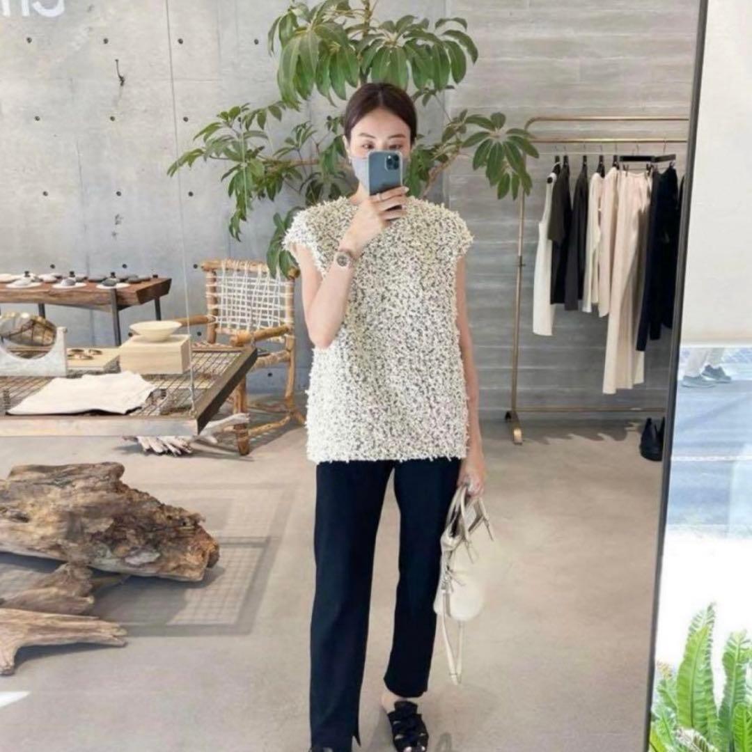 【EFFE BEAMS】定番 カラミリボンブラウス 黒