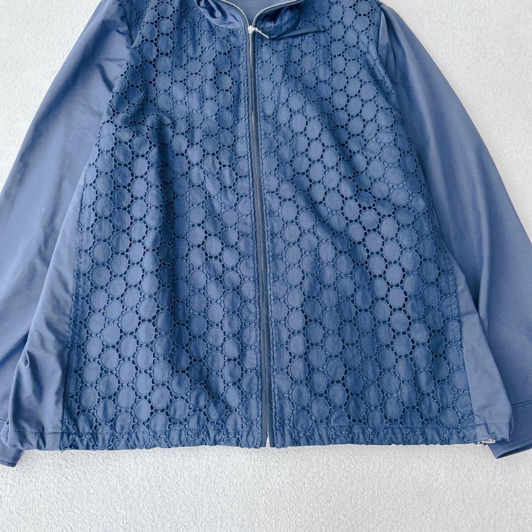 近年✨ レリアン　レースフード付きジップジャケット　パーカー　ネイビー　XL相当