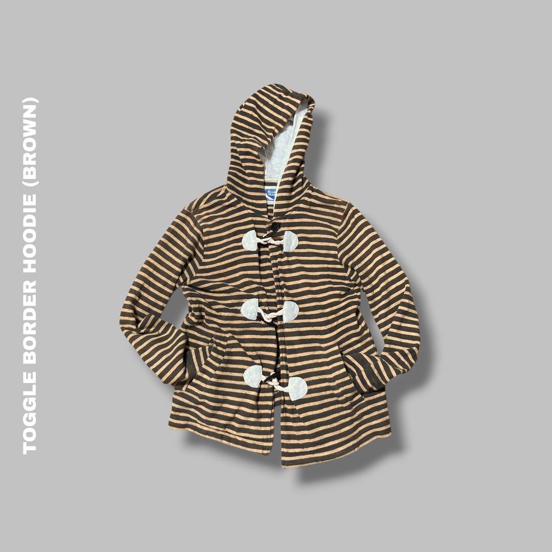 TOGGLE BORDER HOODIE (BROWN) 3052T パーカー