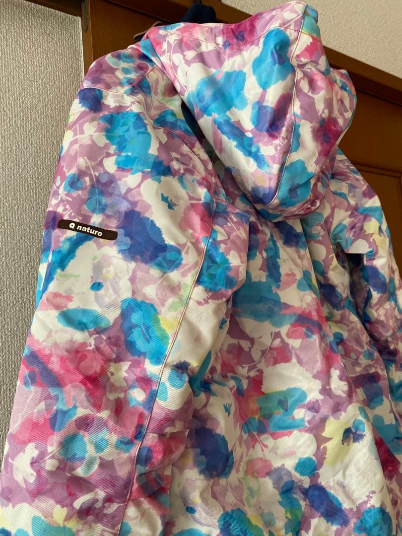 【美品・1回着用】レディースM スキーウェア上下 花柄