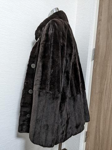 A929 シェアード　リアルファー　毛皮　シルク　リバーシブルコート　ライナー