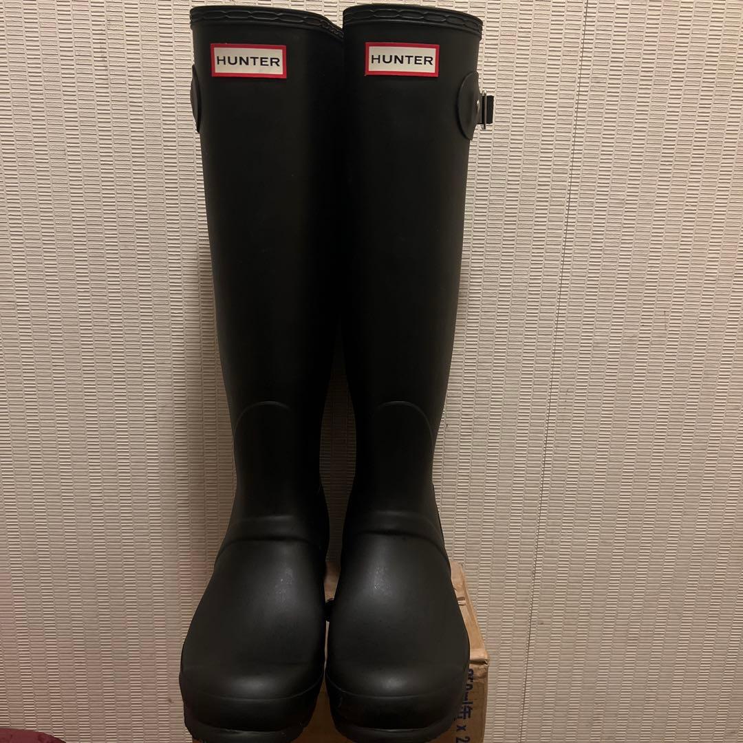 HUNTER ブラック ロングブーツ UK 6