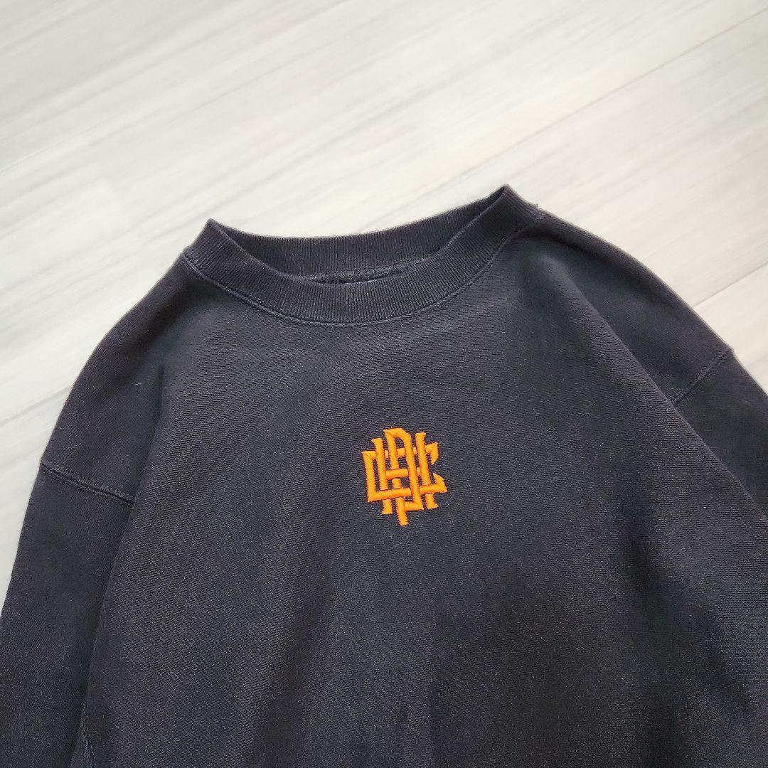 ☆Cph/Golf☆裏起毛OVERLAP LOGO クルースウェットS黒オレンジ