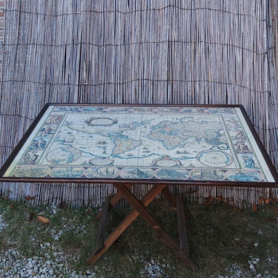 ジグソーパズル　中世世界地図　中古　額付き