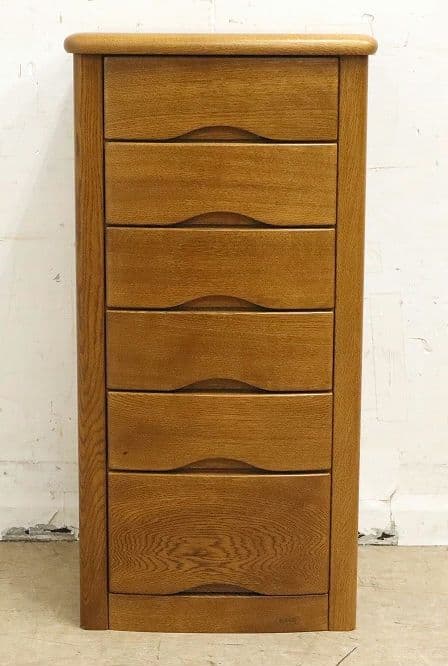 【浜本工芸】ナラ材・No.1100チェストA・サイドチェスト6段