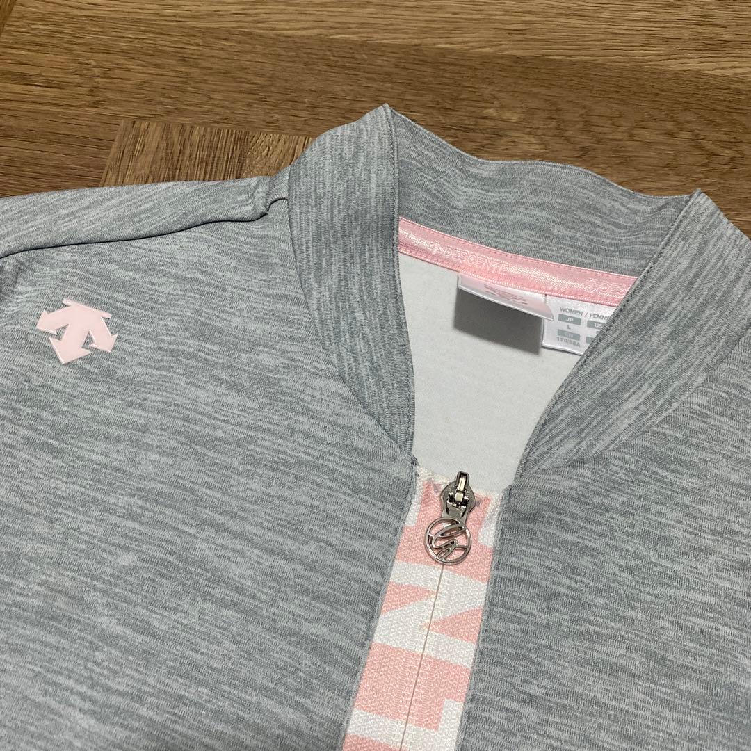 美品♡デサント♡ジャケット♡アウター♡グレー♡ピンク♡ホワイト♡L